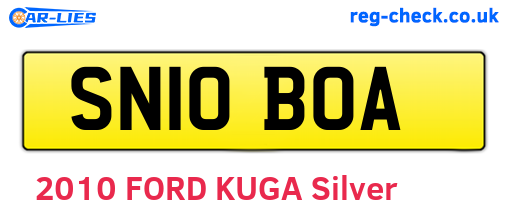 SN10BOA are the vehicle registration plates.