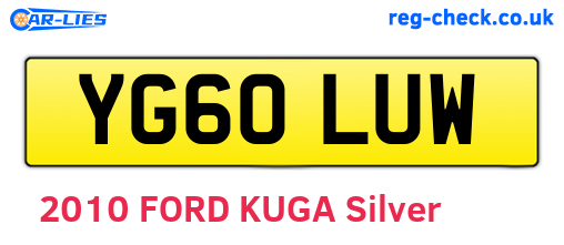 YG60LUW are the vehicle registration plates.
