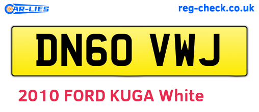 DN60VWJ are the vehicle registration plates.