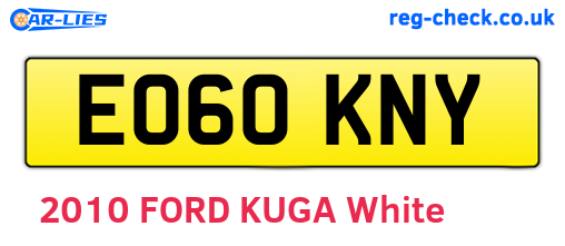 EO60KNY are the vehicle registration plates.