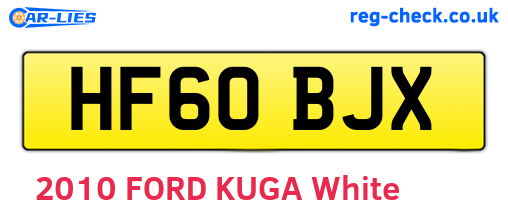 HF60BJX are the vehicle registration plates.