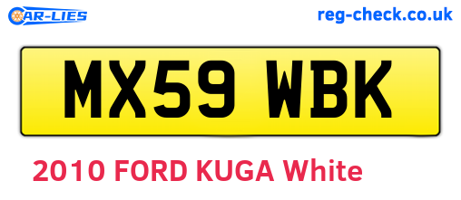 MX59WBK are the vehicle registration plates.