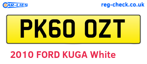 PK60OZT are the vehicle registration plates.