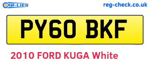 PY60BKF are the vehicle registration plates.