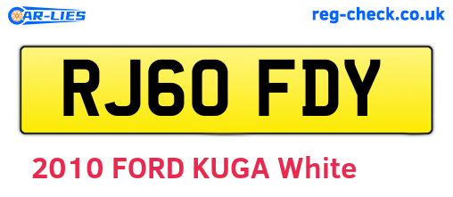 RJ60FDY are the vehicle registration plates.