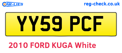 YY59PCF are the vehicle registration plates.
