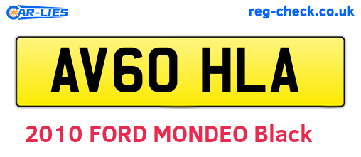 AV60HLA are the vehicle registration plates.