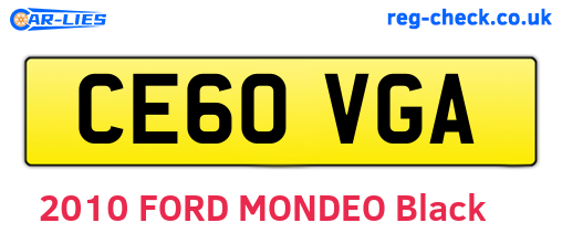 CE60VGA are the vehicle registration plates.