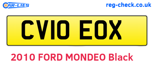 CV10EOX are the vehicle registration plates.