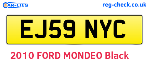EJ59NYC are the vehicle registration plates.