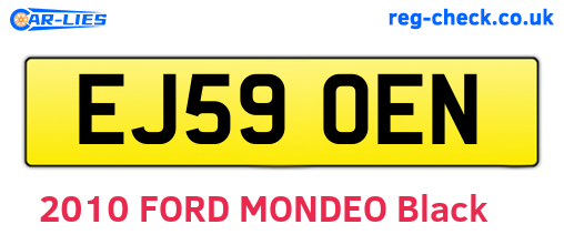 EJ59OEN are the vehicle registration plates.