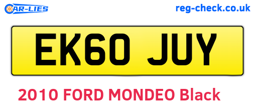 EK60JUY are the vehicle registration plates.