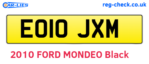 EO10JXM are the vehicle registration plates.