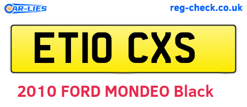 ET10CXS are the vehicle registration plates.