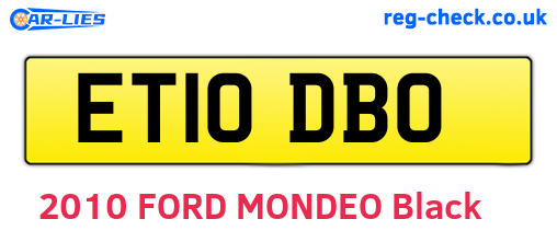 ET10DBO are the vehicle registration plates.