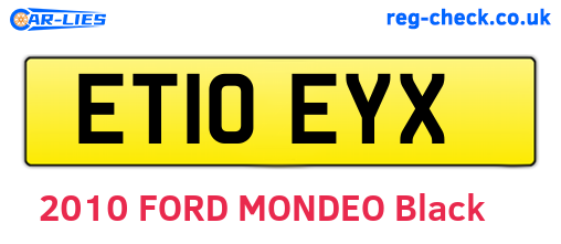 ET10EYX are the vehicle registration plates.