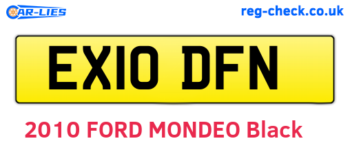 EX10DFN are the vehicle registration plates.