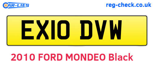 EX10DVW are the vehicle registration plates.