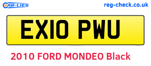 EX10PWU are the vehicle registration plates.