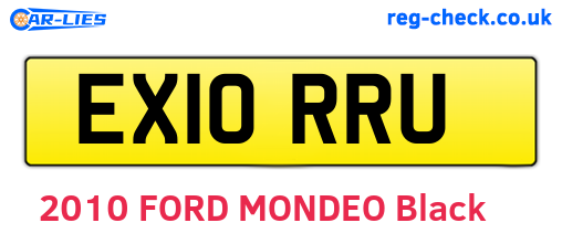 EX10RRU are the vehicle registration plates.