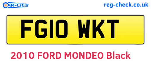FG10WKT are the vehicle registration plates.
