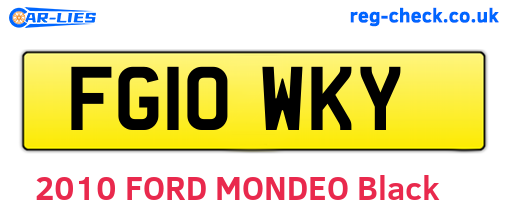 FG10WKY are the vehicle registration plates.