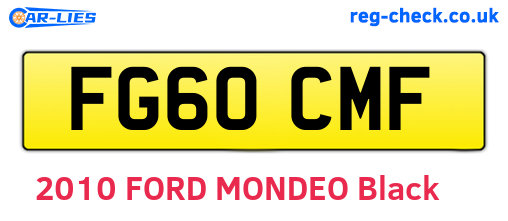 FG60CMF are the vehicle registration plates.