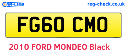 FG60CMO are the vehicle registration plates.