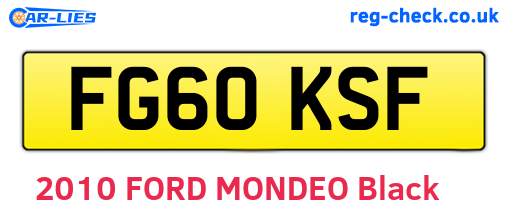 FG60KSF are the vehicle registration plates.