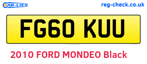 FG60KUU are the vehicle registration plates.
