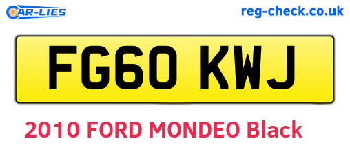 FG60KWJ are the vehicle registration plates.