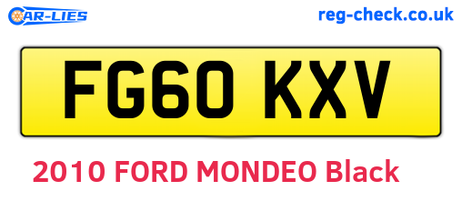 FG60KXV are the vehicle registration plates.