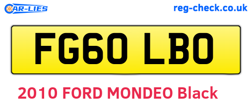 FG60LBO are the vehicle registration plates.