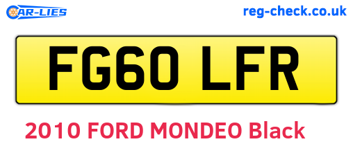 FG60LFR are the vehicle registration plates.