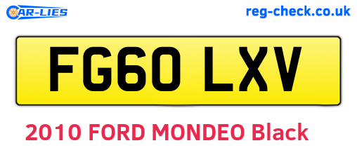 FG60LXV are the vehicle registration plates.