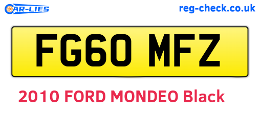 FG60MFZ are the vehicle registration plates.