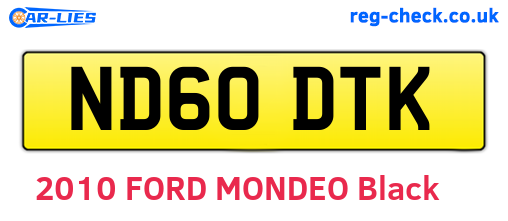 ND60DTK are the vehicle registration plates.