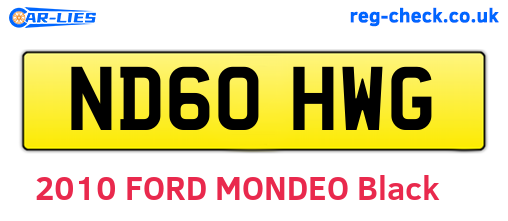 ND60HWG are the vehicle registration plates.