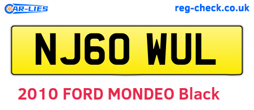 NJ60WUL are the vehicle registration plates.