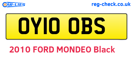 OY10OBS are the vehicle registration plates.