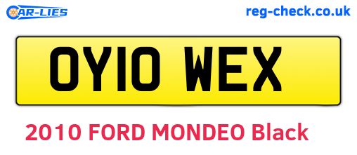 OY10WEX are the vehicle registration plates.