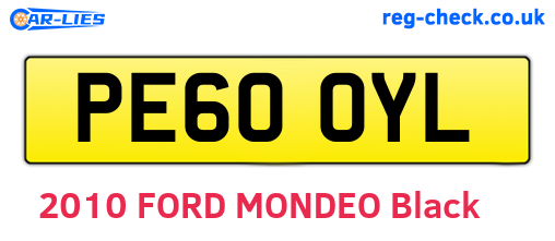 PE60OYL are the vehicle registration plates.