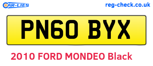 PN60BYX are the vehicle registration plates.