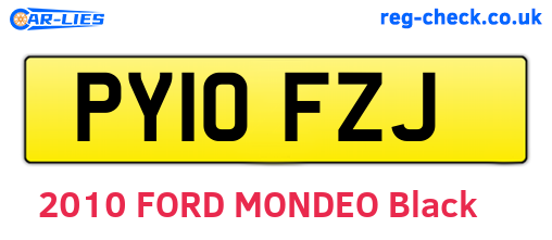 PY10FZJ are the vehicle registration plates.