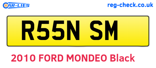 R55NSM are the vehicle registration plates.