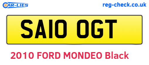 SA10OGT are the vehicle registration plates.