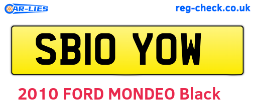 SB10YOW are the vehicle registration plates.