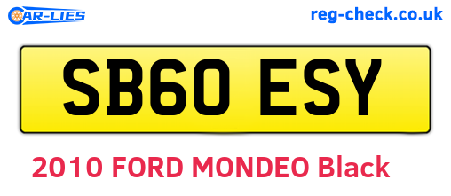 SB60ESY are the vehicle registration plates.