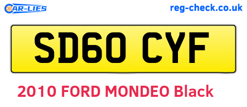 SD60CYF are the vehicle registration plates.