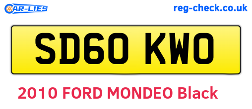 SD60KWO are the vehicle registration plates.
